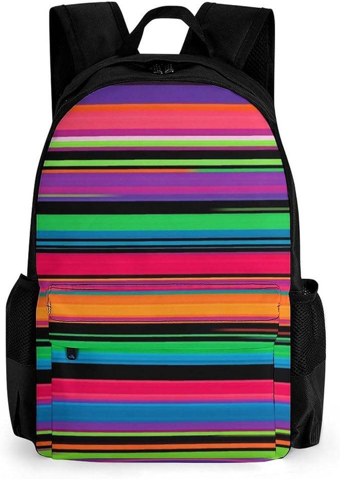 Supdreamc Lightweight Daypack Backpack for Sports Travel Running, Large Capacity Multipurpose Anti-Theft Bookbag, Mexican Blanket Stripes Laptop Backpack Daypack