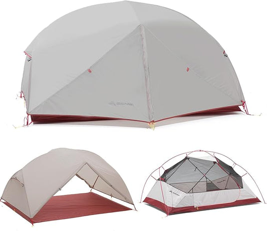 BISINNA Backpacking 2 Person Tent Lightweight 3 Season Camping Tent 20D 380T Nylon Rainfly Double Layer Free Standing Includes Footprnint 7001 Aluminium Poles for Camping Hiking Biking