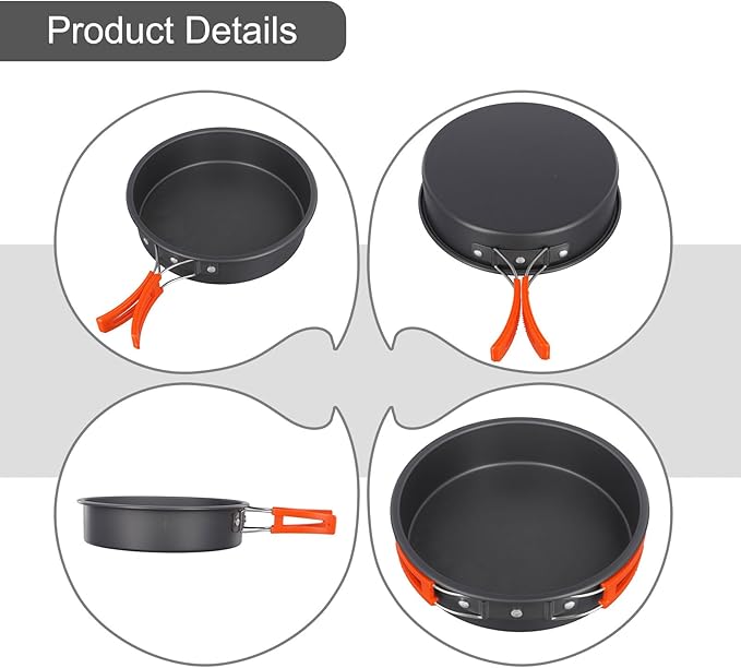 Aluminum Alloy Non-Stick Frying Pan With Folding Handle Camping Cooking Pan, Nonstick And Foldable Frying Pan For Outdoor Camping Picnic Hiking(large)