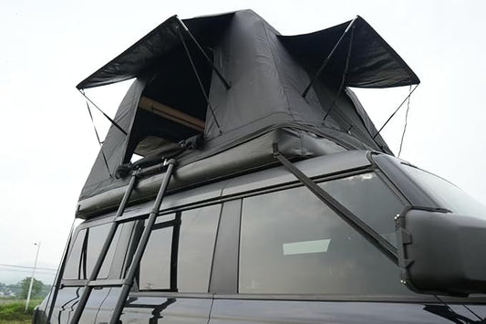 Foldable 2 3 People Amphibious Inflatable Car Roof Top Tent for Camping Outdoor Glamping Camping Tent for SUV,Truck and Universal Auto Self Driving Touring(Without Ladder, Black)