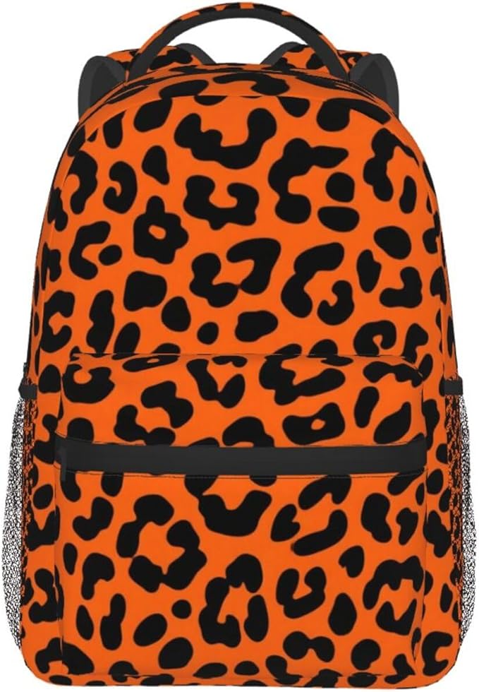 Daypack Anti-Theft Multipurpose Large Capacity Shoulder Bag, Animal Leopard Pattern Travel Hiking Camping Rucksack With Smooth Zippers