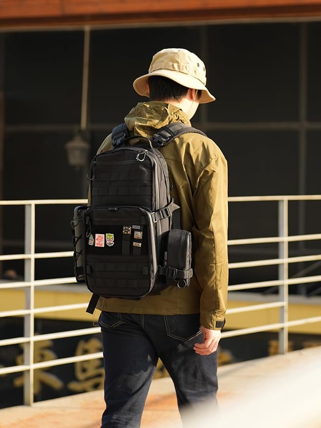 TACTICAL_GEEK ModCase B2 Ultimate EDC Tactical Backpack,14L High-Capacity, Anti-Shock Laptop Compartment, Waterproof, Molle System, for Hiking, Camping, Commuting, Backpacking Daypack Rucksack, Black