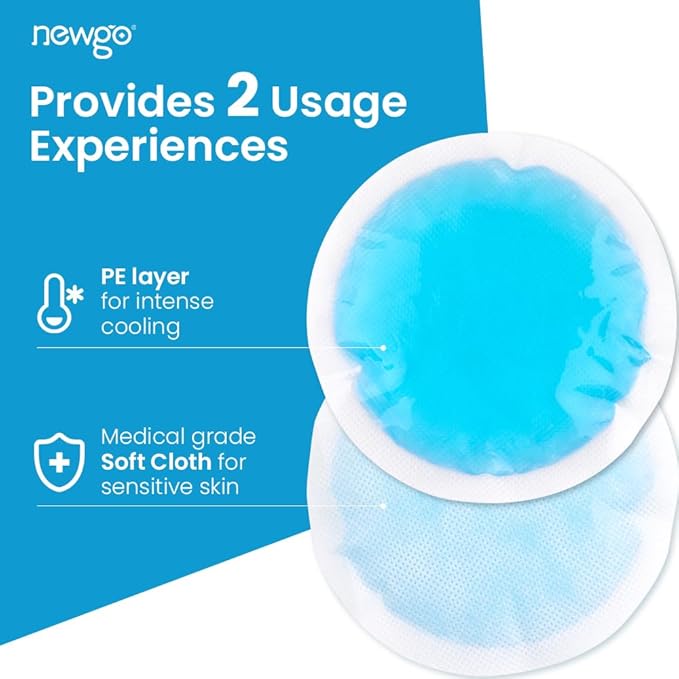 NEWGO Small Ice Packs for Injuries, 6 Pack Round Ice Packs for Face, FSA Eligible, Hot Cold Pack Circular Cold Compress with Cloth Backing & Sleeve for Pain Relief, Toothaches