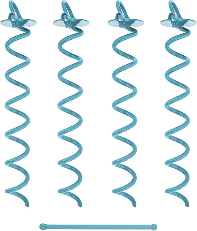 7Penn Spiral Ground Anchors - 16 Inch Tent Stakes Heavy Duty Ground Screw Anchor Twist Stakes, 4 Pack