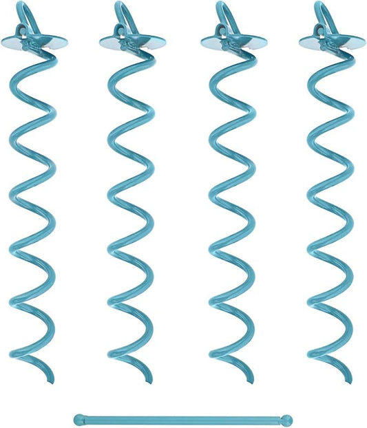 7Penn Spiral Ground Anchors - 16 Inch Tent Stakes Heavy Duty Ground Screw Anchor Twist Stakes, 4 Pack