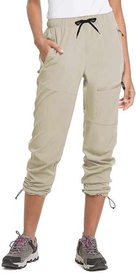 baleaf Women's Hiking Pants Quick Dry Lightweight Water Resistant Elastic Waist Cargo Pants for All Seasons