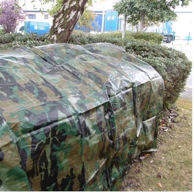 Multi-Purpose Large Tarp Waterproof Cover | Camo, 12' x 16' 6 Mil Thick | Rip Proof Tarps | Thick Weave Material, UV Resistant Great for Tarpaulin Canopy Tent, Boat, RV or Pool Cover