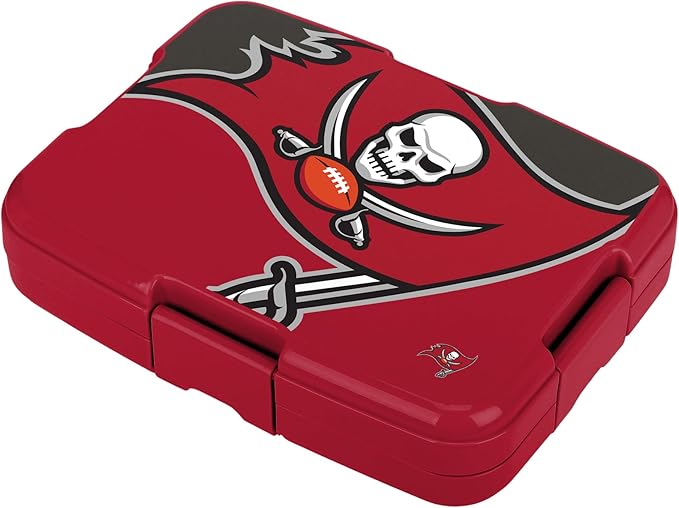 FOCO NFL Unisex-Adult Officially Licensed 2-Tone Big Logo Team Color Football Leak Proof 5 Compartment Bento Lunch Box - Tampa Bay Buccaneers