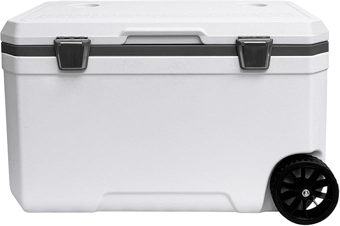 JUST-V 34-127 Quart Insulated Portable Cooler with Heavy Duty Wheels Keeps Ice for up to 5 Days, Great for Drink, Beach, Camping, Tailgating, Sports, & More