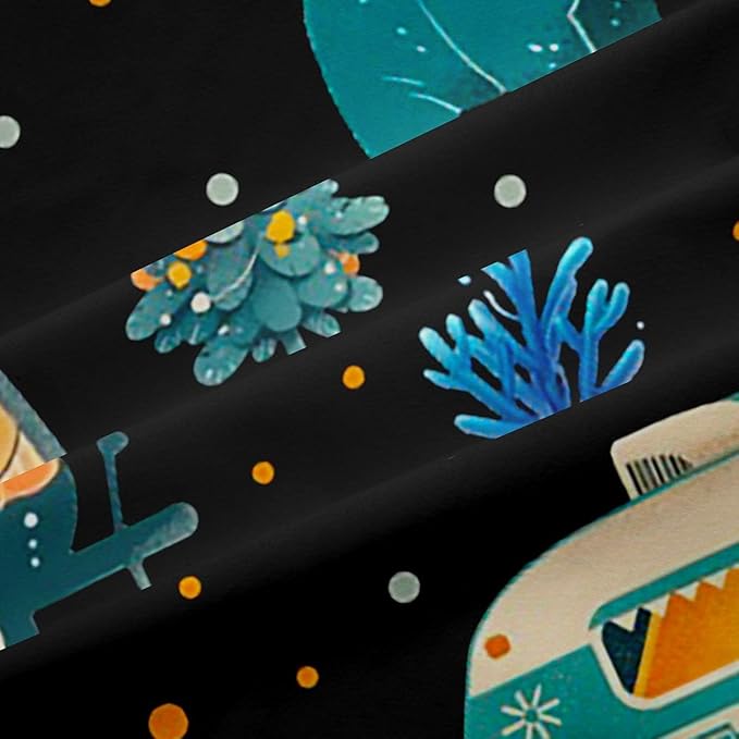 Feelyou Adventure Camping Curtains for Bedroom Living Room Camper Picnic Blackout Darkening Drapes Happy Camping Black Window Treatments, 2 Panels 52 x 84 Inch Room Decor