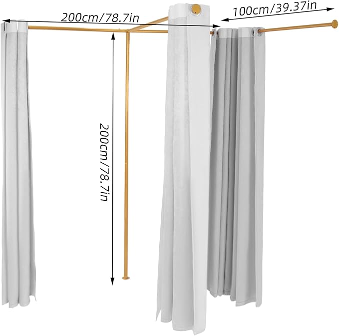 F-Dressing Room Privacy Protection Changing Room Divider - F-Shaped-Grey