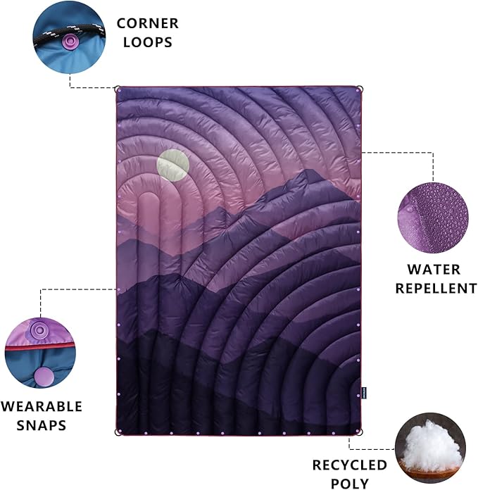 Camping Blanket,Puffy Printed Camping Blanket Lightweight Packable Outdoor Blanket for Camping,Traveling, Stadium, Hiking, Picnics