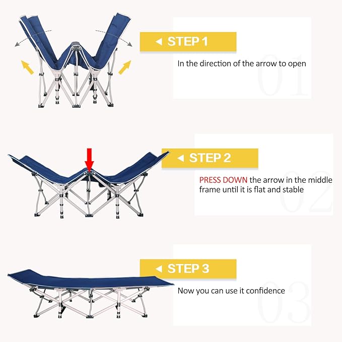 Camping Cot with Comfortable Mattress 2 Pack Blue and Purple Cots for Sleeping Camping Bed Folding Cot Guest Bed Easy to Setup Sturdy with Carry Bag for Indoor Outdoor