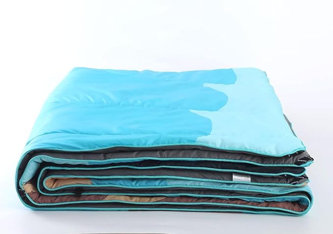 Camping Blanket, Puffy Waterproof Travel Blanket, Warm Cozy Picnic Blanket, for Outdoors, Travel, and Mountain.(Lake, 78" x 56")