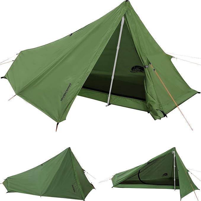 1 Person Trekking Pole Tent for Backpacking - Ultralight Backpacking Tent, Waterproof Hiking Tent for Camping, Lightweight Camping Tent for Scouts, Trekker(NO Trekking Poles)