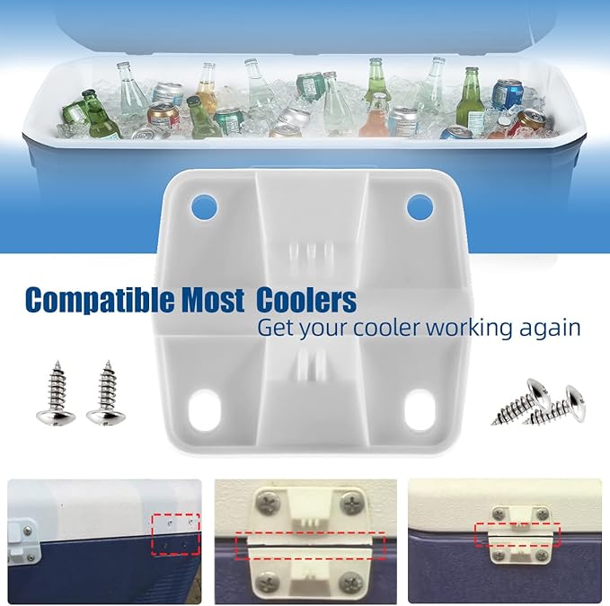 Cooler Plastic Hinges Replacement for Coleman - Replacement Hinges for Coleman Xtreme Cooler Parts Ice Chest Hinges (4 Pack)