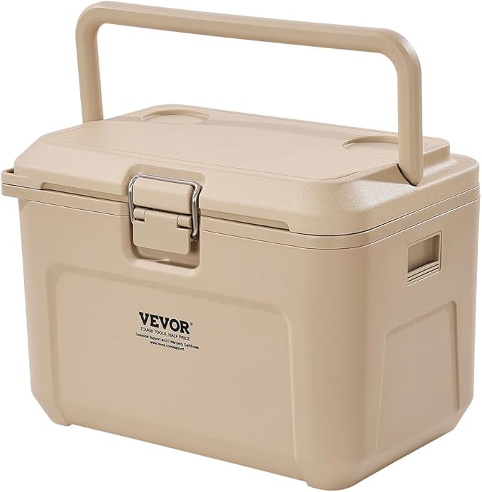 VEVOR Portable Cooler,Hard Cooler with Ice Retention, Heavy-Duty Handles and Strap, Lightweight Rigid Material Insulated Portable Cooler, Suitable for Family Picnics and Short Trips