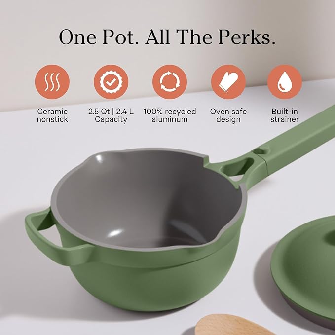 Our Place Mini Home Cook Duo - 8.5" Always Pan & Small Perfect Pot Bundle | Multi-Functional Cookware Set Replaces 18 Pieces | Sage