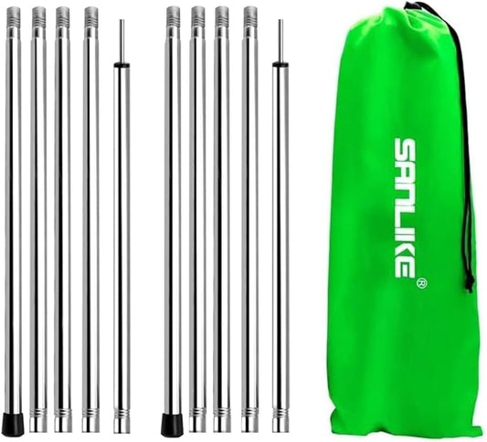 SANLIKE Tent Poles for Tarp, 6.6' Tarp Poles Set of 2, Tent Poles Replacement, Telescoping Pole, Canopy Poles, Camping Poles for Rooftop Tents, Trekking Pole Tent for Trailor, Rain Fly, Camper, Awning