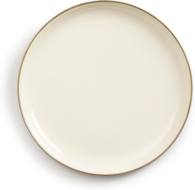 Barebones 2-Tone Deep Plate - Set of 2, 11 inch Dinner Plates - Enamelware Plates - Durable Kitchen or Camping Plate (Olive Drab)