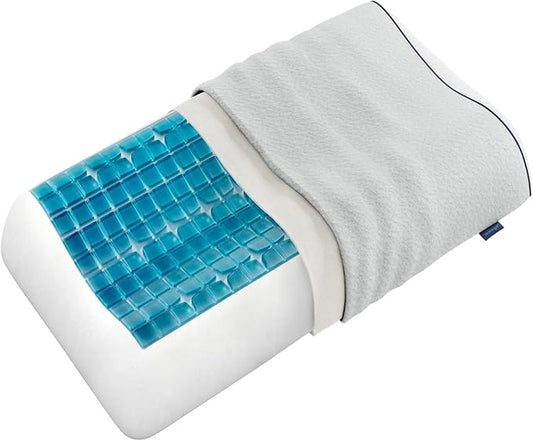Technogel Anatomic Cooling Gel Pillow – Dual-Height Cervical Spine Support, Memory Foam Base, Washable Cover, Side & Back Sleepers King Size