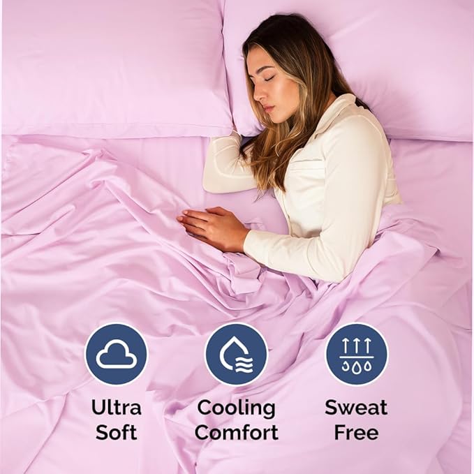 Full XL Bed Sheet - 4 Piece Full XL Bed Sheets Set - Soft, Breathable & Cooling - Hotel Luxury Bedding for Women, Men, Kids, Teens, Boys & Girls - Deep Pockets, Comfy, Fade & Wrinkle Free - Light Pink