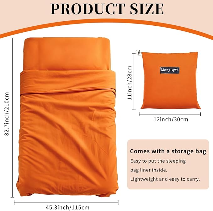 Sleeping Bag Liner Lightweight Compact Sleeping Bag Sack Portable Clean Travel Sheet Camping Sleep Sheet for Backpacking Hotel Hiking