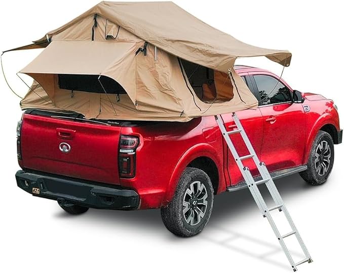 The roof Tent with 2000 Waterproof Lattice Cloth for Using as a Camping Necessity A Mobile Home Truck Bed Tents
