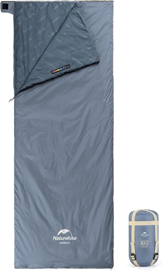 Naturehike Lightweight Compact Sleeping Bag, 59℉/32℉ Envelope Ultralight Backpacking Sleeping Bag Portable, Waterproof with Compression Sack for Cold&Warm, Camping, Traveling, Hiking