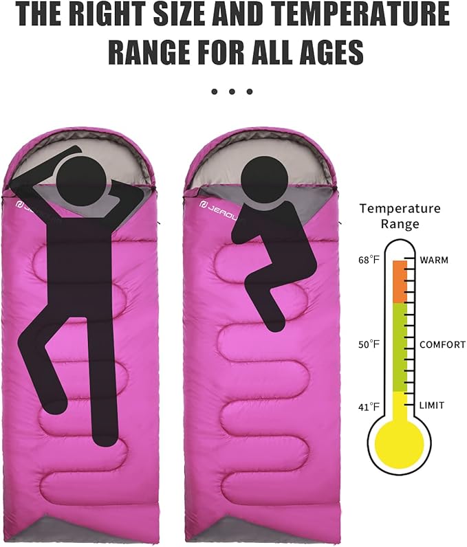 Sleeping Bags for Adults Cold Weather - 20 Degree Big&Tall Size Backpacking Lightweight Waterproof for Girls Boys Mens Teen Women for Camping Hiking Outdoor Travel Hunting with Compression Bags