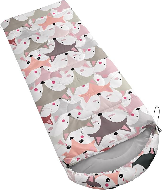 AILONEN Girls Pink Camping Sleeping Bags,Lightweight & Waterproof,3 Season Warm & Cool Weather,Cute Bow Duck Print Sleeping Bags for Kids,Girls,Adults Travelling,Outdoors