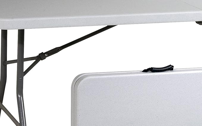 Office Star Resin Rectangle Center-Folding Portable Table for Picnics, Camping, and Tailgating, 6 Feet