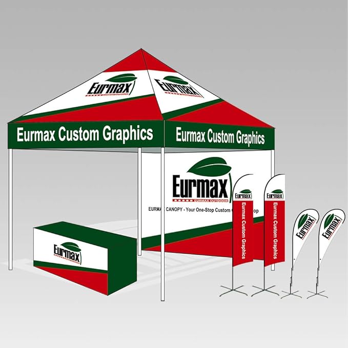Eurmax USA 10'x10' Pop-up Canopy Tent Commercial Instant Canopies with 4 Removable Zipper End Side Walls and Roller Bag, Bonus 4 SandBags(Burgundy)