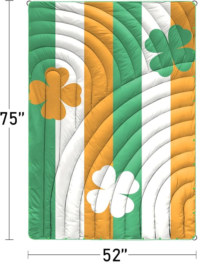 Camping Blanket,Puffy Printed Camp Blankets Lightweight Packable for Outdoor Camping,Traveling, Stadium, Hiking, Picnics