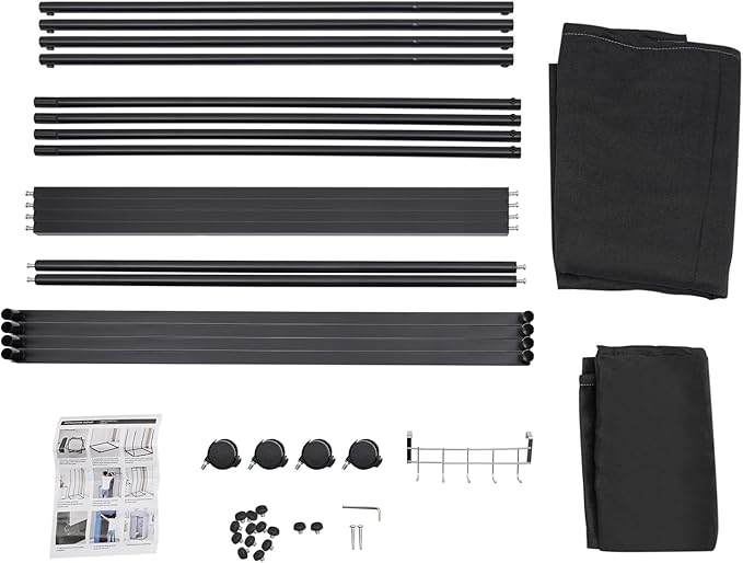 Clothing Store Fitting Tent, Portable Changing Room, Dressing Room for Boutique, Privacy Tent for Indoor Outdoor House Office Mall (Rectangular-Black-B)