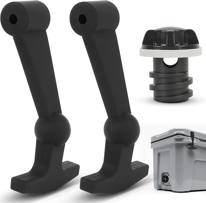 Upgraded Cooler Latches & Drain Plug Kit - Durable Rubber, Compatible with Yeti Roadie, Tundra, Tank, and RTIC