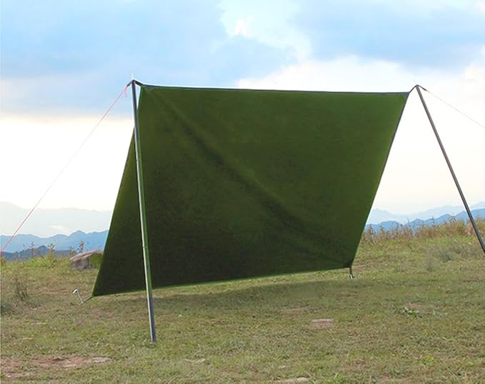 Bringsine Tent Footprint,Waterproof Camping Tarp,Ground Sheet Mat Floor to Elevate Your Camping,Hiking,Backpacking,Hammock,Beach Experience+Tent Stakes(71"x83")