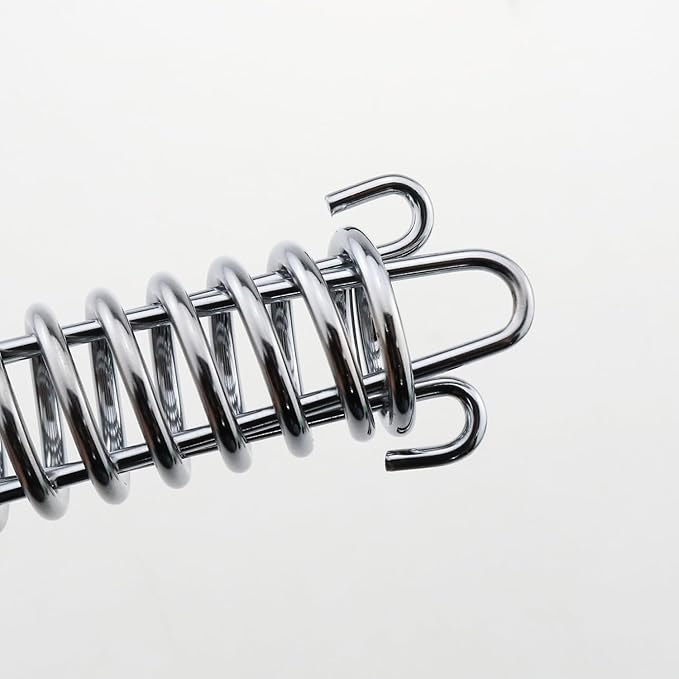 heyous 2PCS Silver Tent Wind Spring Wind Rope Buckle Outdoor Camping High Strength Steel Rope Buckle Tent Fixed Buckle Spring Hook Buckle