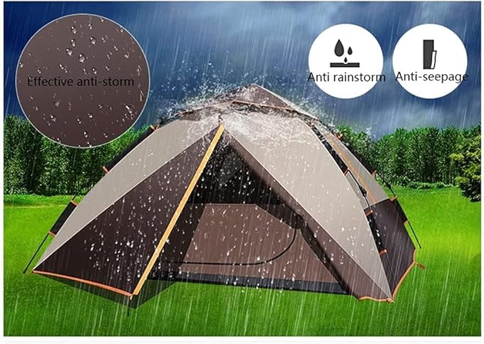 Tents For Camping Beach Tents Hydraulic Automatic Double Deck Tent Thicken Anti-storm Camping Outdoor Tent Four Seasons Mountaineering Beach 3-4 Person Family Tents For Camping Hiking Traveling