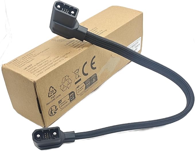 Extra Battery Connection Cable Compatible with Delta 2, 2 Max, 3 Plus, Wave 2, Wave 3, Gray Braided Power Third-Party Accessory，Pro 3 Not Compatible