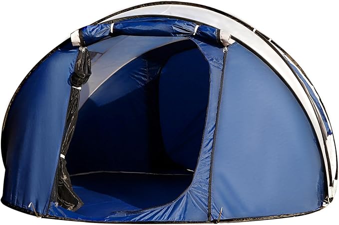 Instant Camping Tent 4 Person Pop Up Portable Instant Cabin Tent with 1-Minute Setup Lightweight Tent for Camping Beach Outdoor Travel Backyard Blue