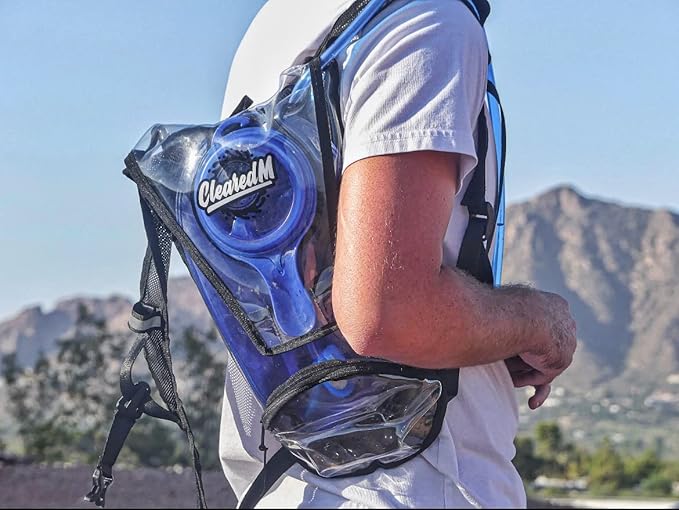Clear Hydration Pack - Clear Backpack with 1.5L Water Bladder Included, Hydropack for Festivals and Raves