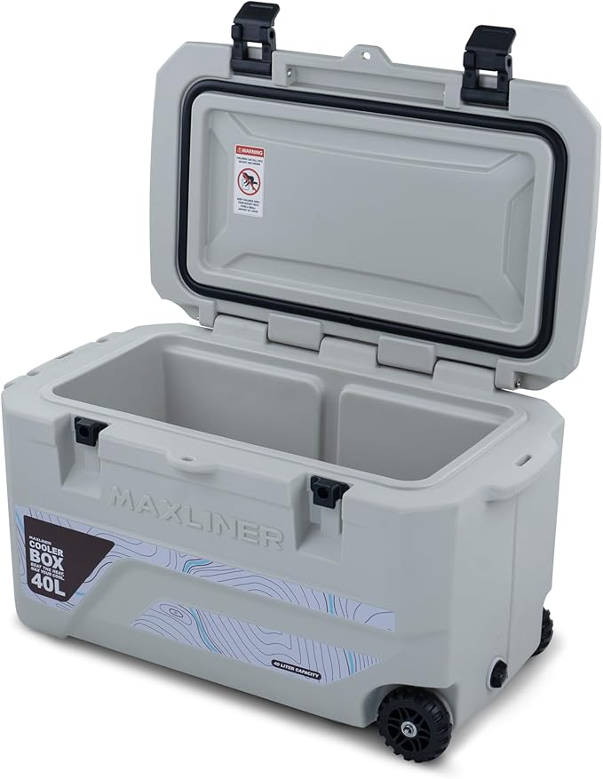 Max Cooler Box (40L) Outdoor Activities, Such as Camping, Fishing, Hiking, and picnics. Box Keeps Cold to 180 Hours (7.5 Day)