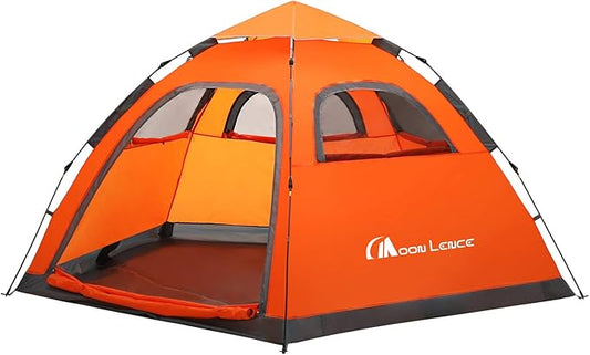 MOON LENCE Pop Up Camping Tent, 3-4 Person Portable Automatic Instant Tent Windproof for Camping, Hiking, Mountaineering