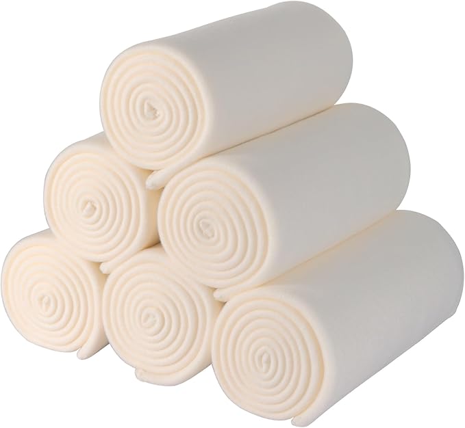 CAI TENG Fleece Throw Blankets Lightweight Warm Soft Cozy Kids Blanket Pet-Friendly Bulk Fleece Blanket Solid for Home, Bed, Sofa, Dorm, Office, Gifts, Outdoor Off-White 6 Pack 50 x 60 inch