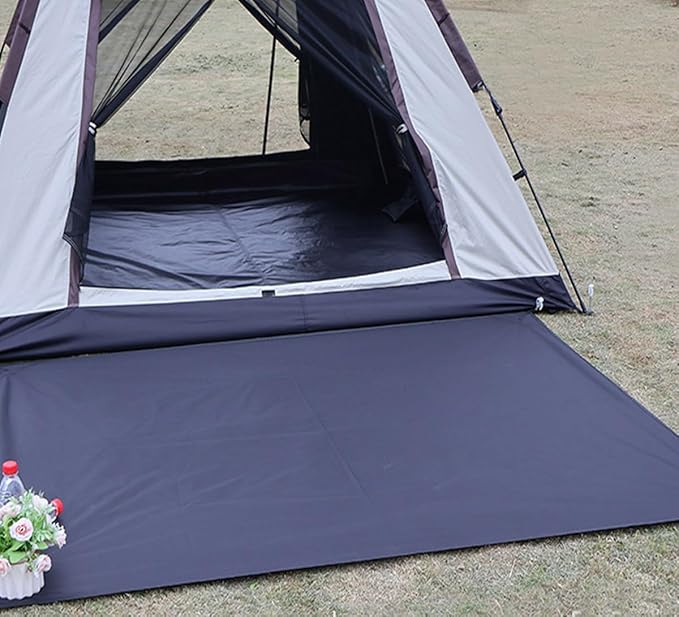 Bringsine Bringsine Waterproof Camping Tent Tarp-95"x83",4 in 1 Multifunctional Tent Mat Footprint for Camping,Hiking and Picnic,Ultralight & Foldable+Tent Stakes (Black, 71" x 83")