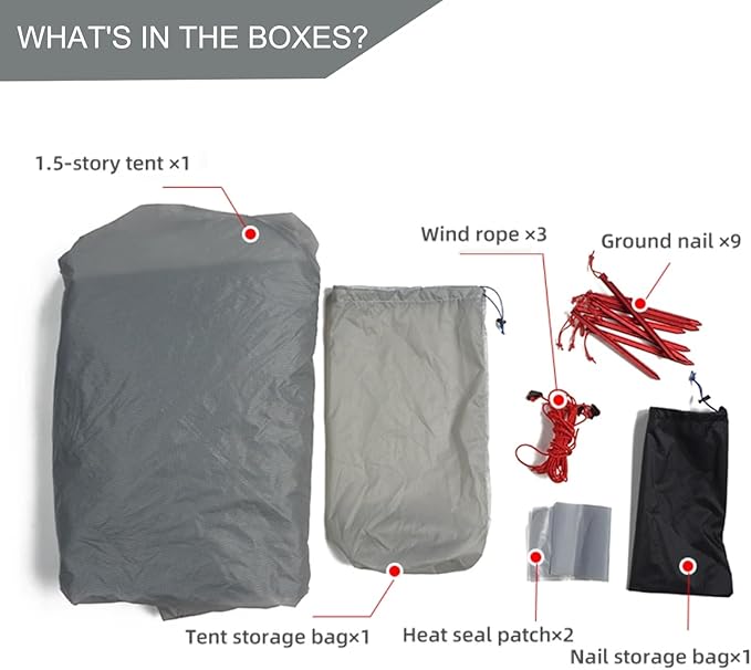 3F UL GEAR Lanshan 1 pro Tent, Outdoor 1 Person Ultralight Camping Tent, 3 Season Professional 20D Silnylon Rodless Camping Tent, Waterproof Backpacking Tent for Camping, Hiking, Trekking(Gray)