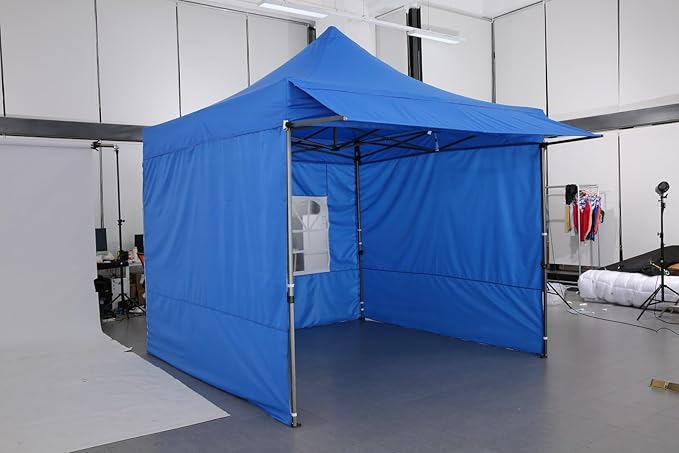 COBIZI 10x10 Pop Up Canopy Tent with Awning,Heavy Duty Canopy UPF 50+ All Season Wind Waterproof Commercial Outdoor Street Vendors Party Tents for Parties Canopy with Carry Bag(10 x 10 ft Gray)