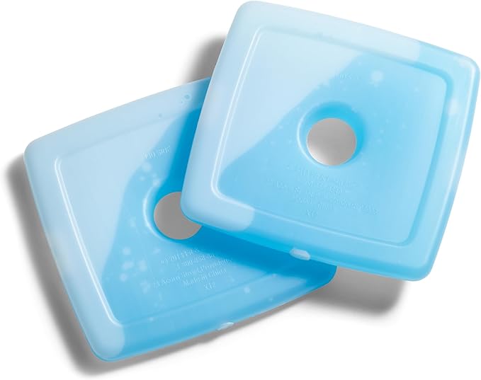 Cool Coolers by Fit & Fresh Slim Ice Packs, Quick Freeze, Space-Saving, Reusable Ice Packs for Lunch Boxes & Coolers