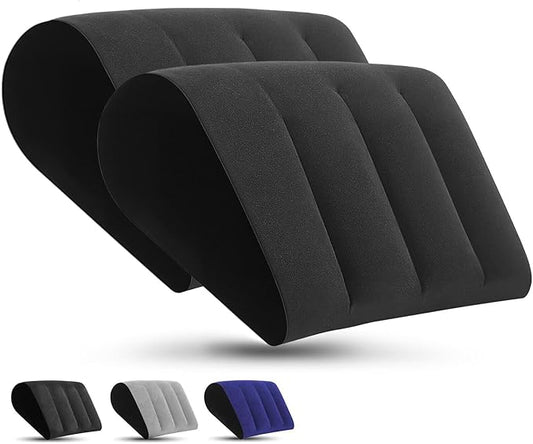 Portable Inflatable Wedge Pillow for Sleeping - 2 Pack Body Positioner for Body Support,18in Adjustable Camping Cushion,Lightweight Bed Back Elevation Partner Traveling Pillows,Fast Inflation Wedges